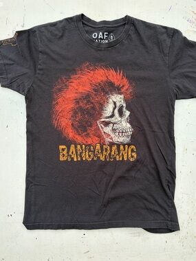 Men's OAF Nation T-Shirt Black Skull M Streetwear Gothic Art Dark‎ Tribal Chief